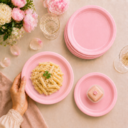 Hot Pink party plates - disposable paper plates for birthday & party decor