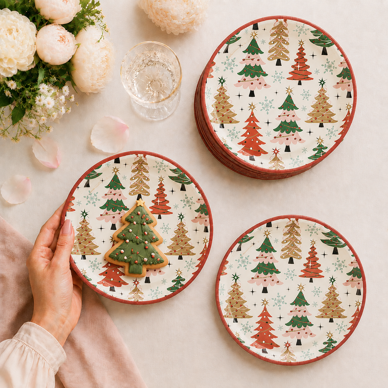 PARTTYHUB Christmas Forest Party Dinner Plates – Pack of 8