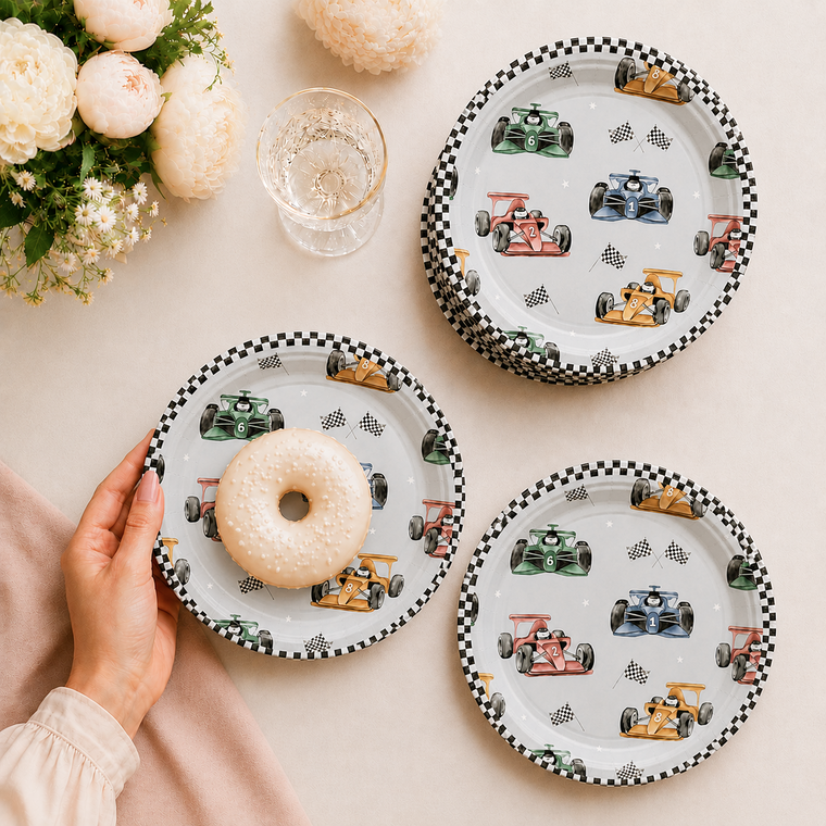 Parttyhub race cars party plates | RC | Pack 8