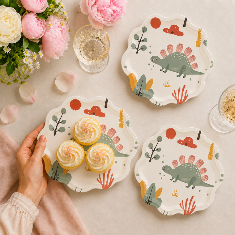 Parttyhub dinosaurs theme party dessert plates | DTP | Pack 8