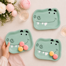 Parttyhub dinosaur face-shaped dinner plates | DF | Pack 8