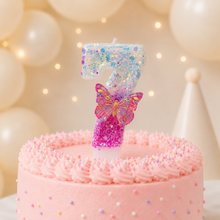 Parttyhub Pink Sparkling Butterfly Candles | BFL | Pack 1