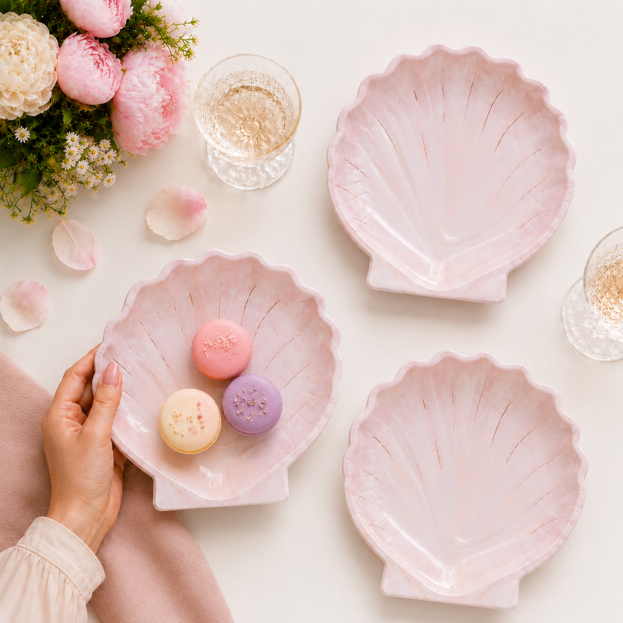 Parttyhub mermaid shell dessert plates | MS | Pack 8