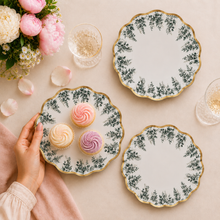Parttyhub sage leaf dinner plates | SL | Pack 8