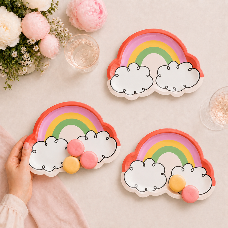 Parttyhub rainbow cloud-shaped dessert plate | RCS | Pack 8