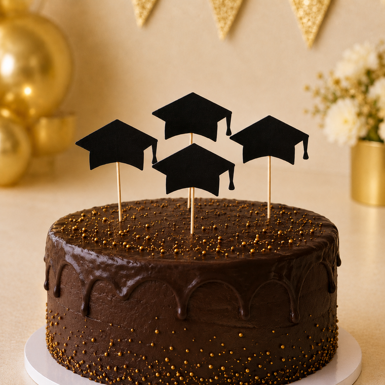 Parttyhub graduation cap cupcake toppers