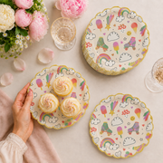 Parttyhub rainbow cloud dessert plates | RC | Pack 8