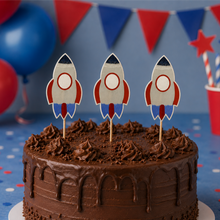 Parttyhub rocket adventure party cupcake topper