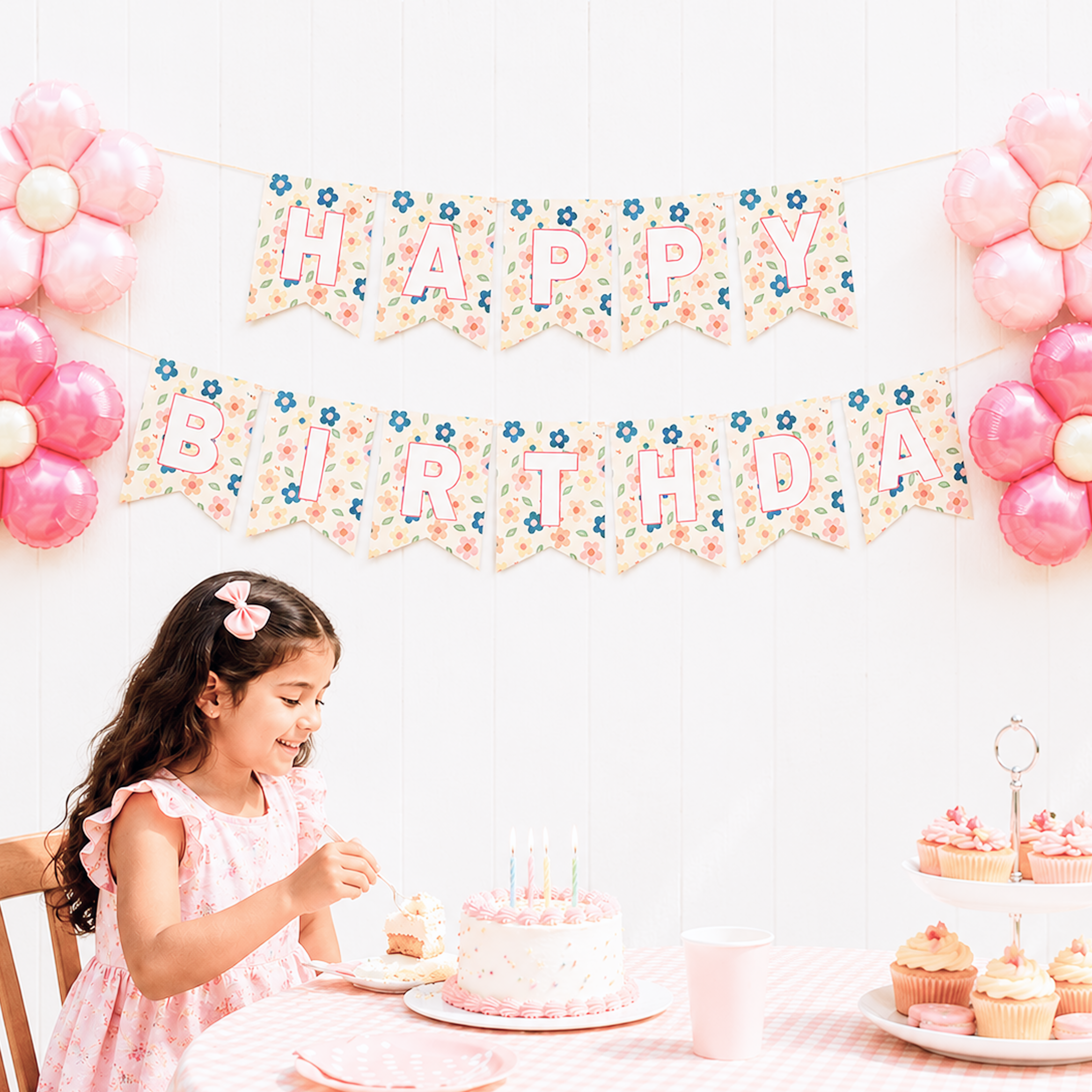 Parttyhub pastel floral birthday banner | PFLW | Pack 1