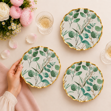 Parttyhub sage leaf dessert plates | SL | Pack 8