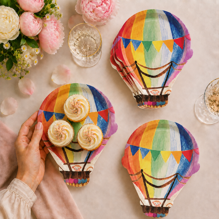 Parttyhub hot air balloon-shaped dessert plates | HAB | Pack 8
