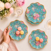 Parttyhub tropical floral dessert plates | TF | Pack 8