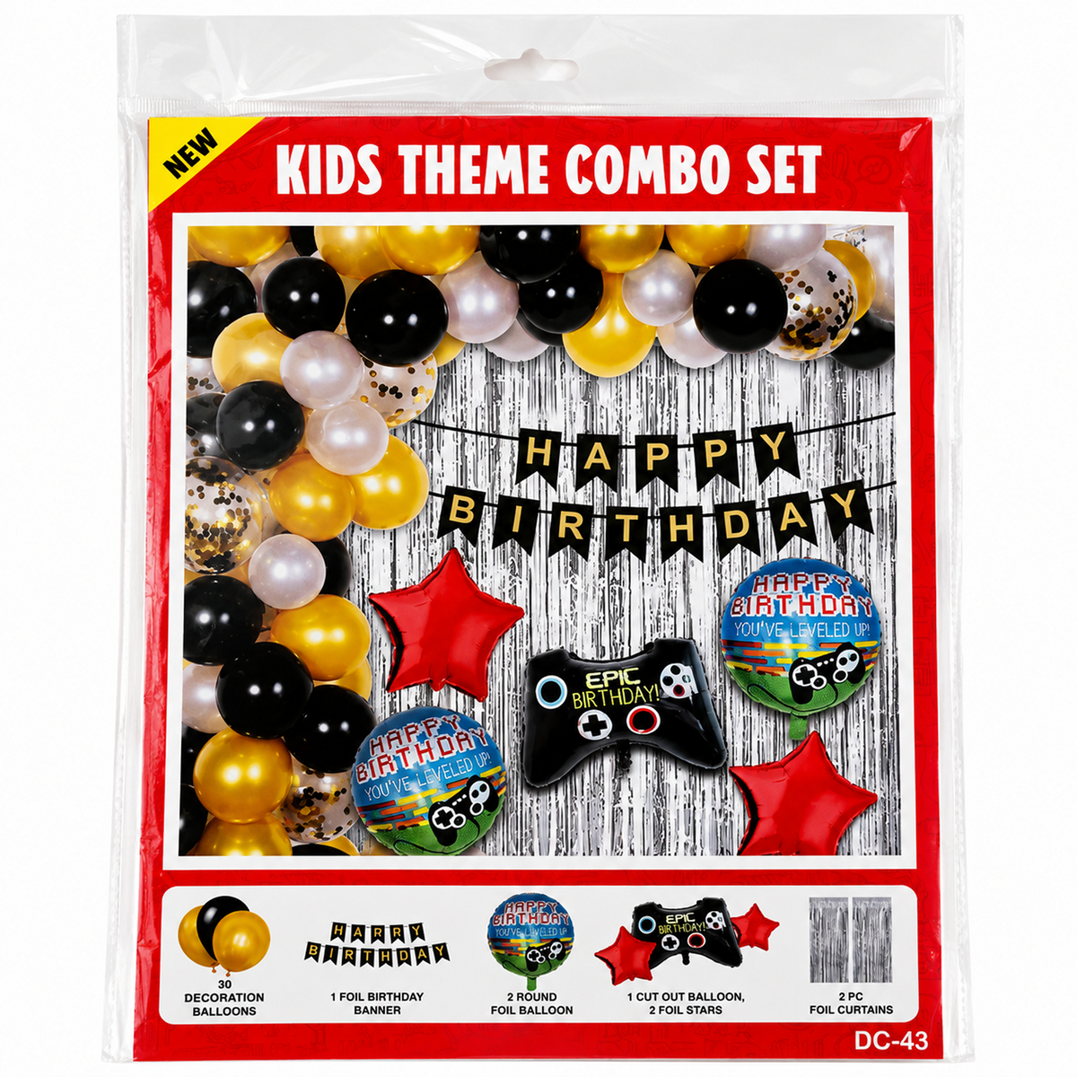 PARTTYHUB VIDEO GAME THEMED BIRTHDAY PARTY DECOR KIT | VGA | PACK 1