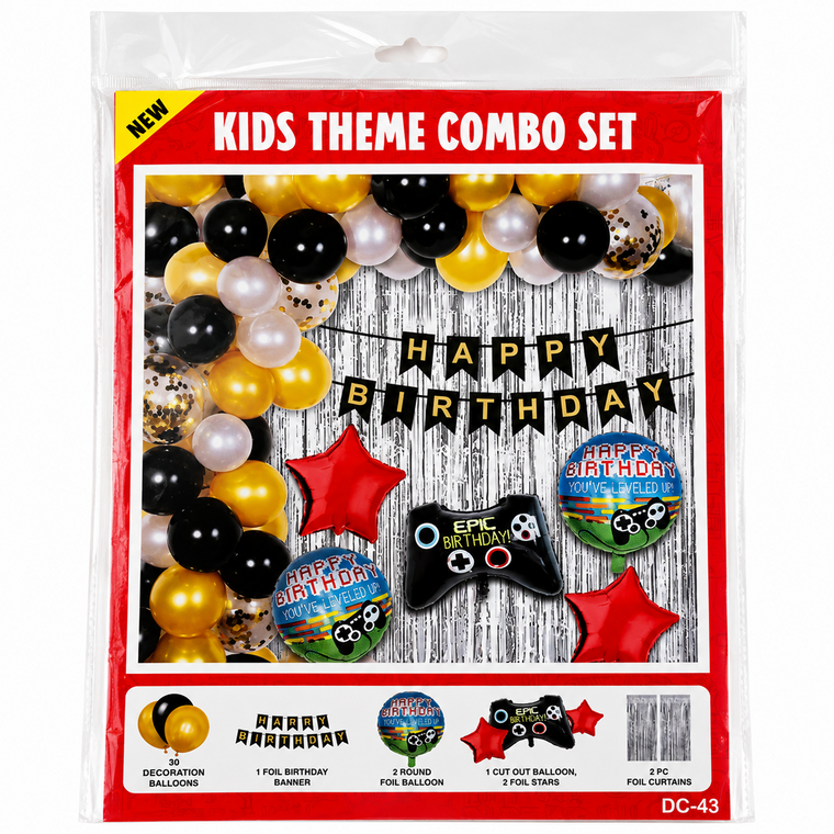 PARTTYHUB VIDEO GAME THEMED BIRTHDAY PARTY DECOR KIT | VGA | PACK 1