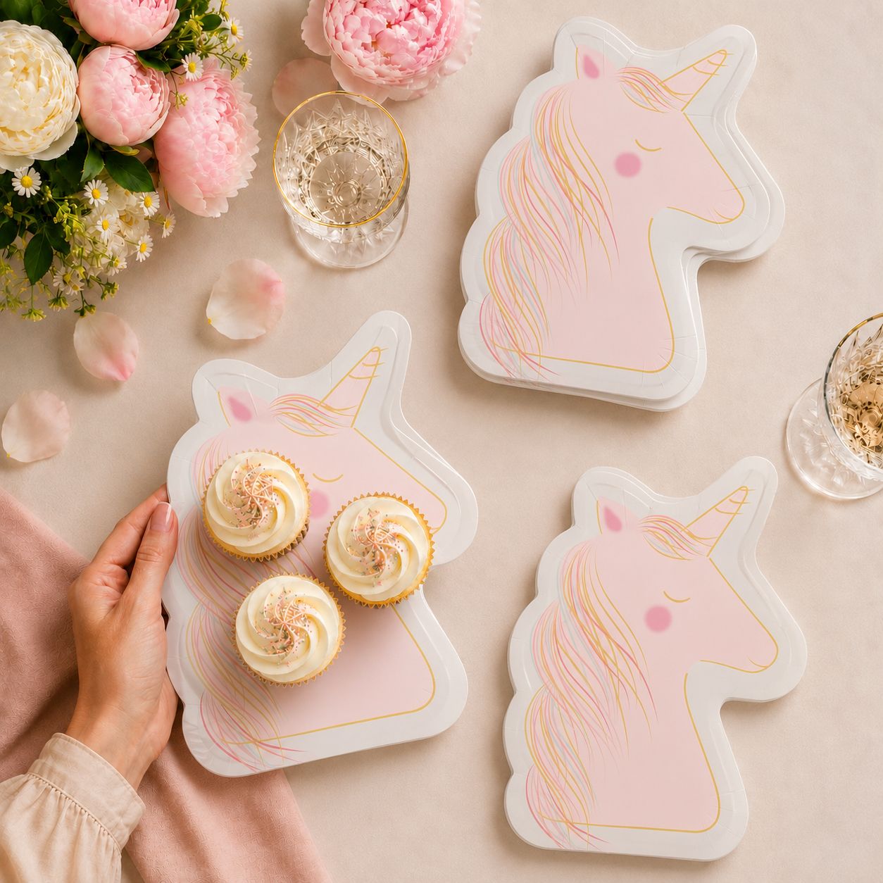 Parttyhub mystical unicorn dessert plates | UNI | Pack 8