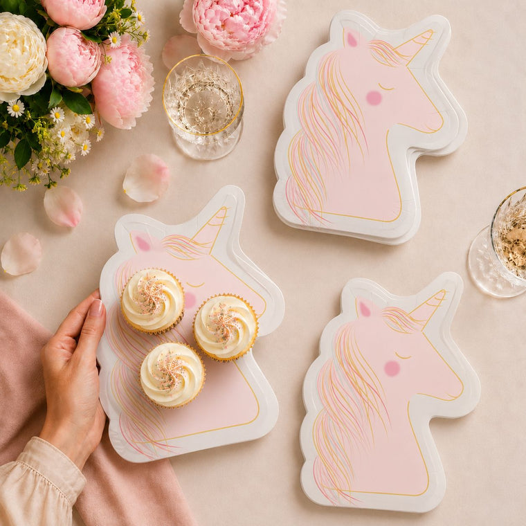 Parttyhub mystical unicorn dessert plates | UNI | Pack 8