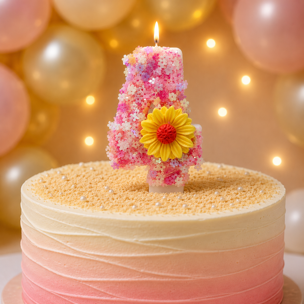 Parttyhub Sparkling Daisies Pink Candles | SPD | Pack 1