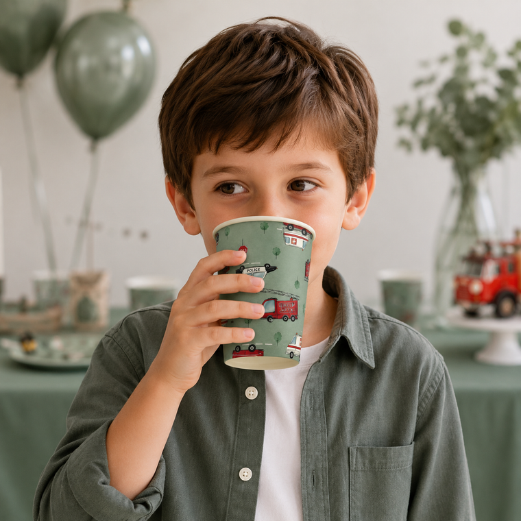 Parttyhub police car theme party cups | PC | Pack 8