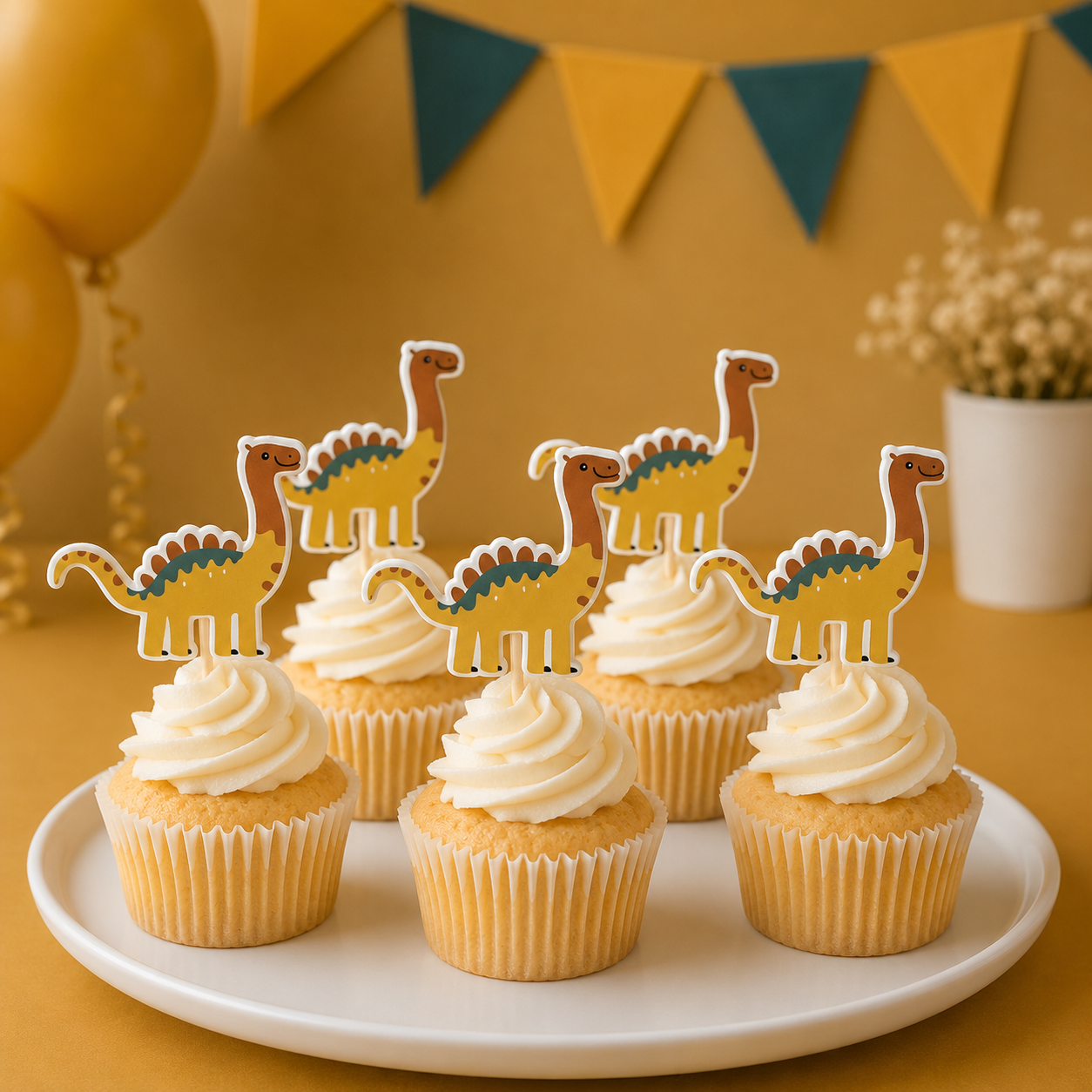 Parttyhub brachiosaurus dinosaur theme birthday toppers