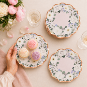 Parttyhub blush roses dessert plates | BBN | Pack 8