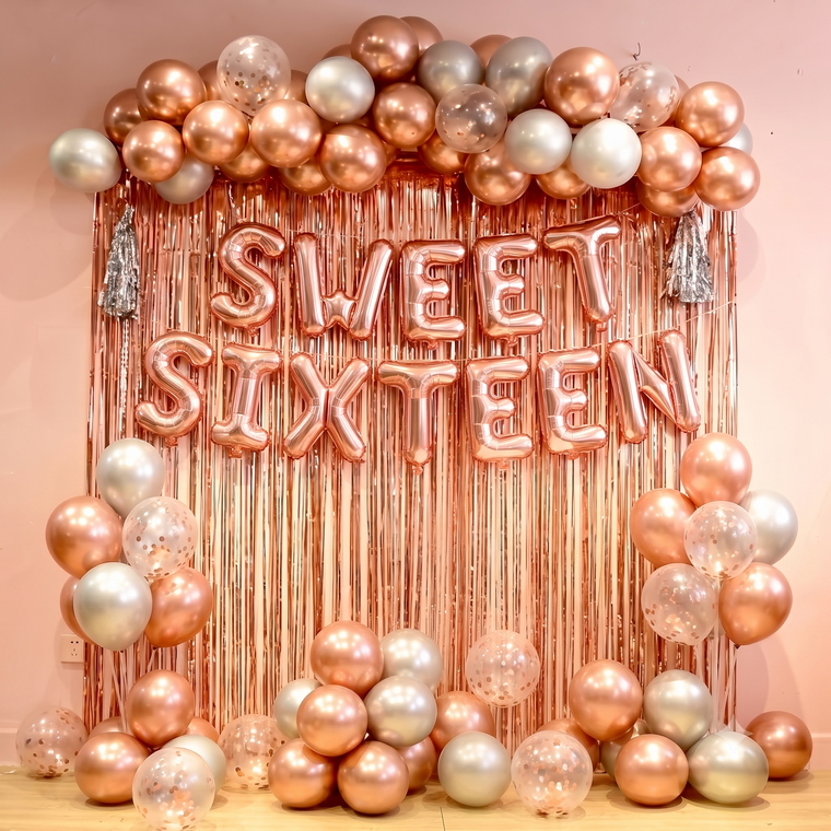 Parttyhub Foil Letters Birthday Balloons - Rosegold | BDAY | Pack 1