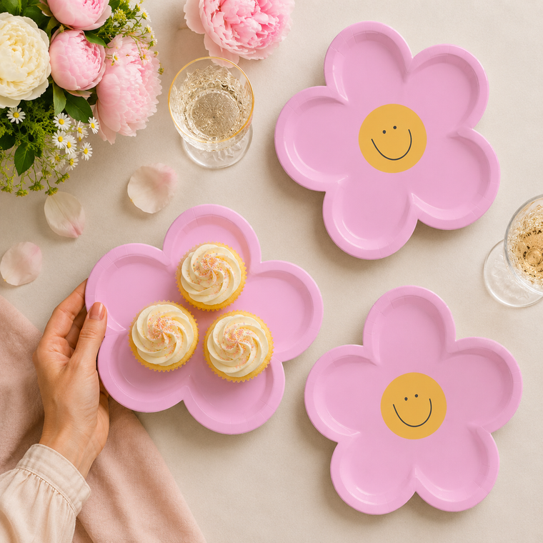 Parttyhub flower dessert plates | FLW | Pack 8