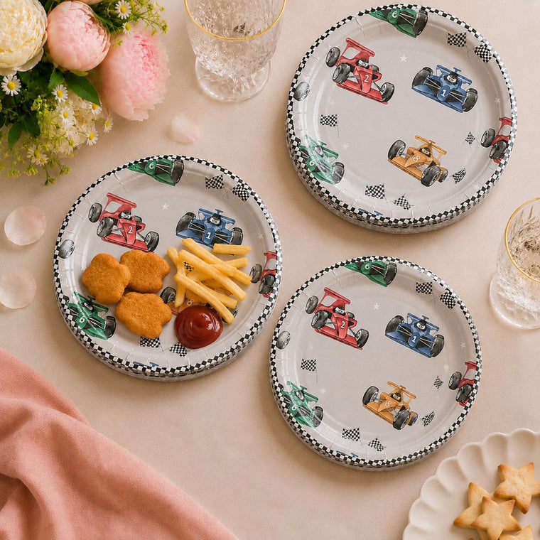 Parttyhub race cars dessert plates | RC | Pack 8