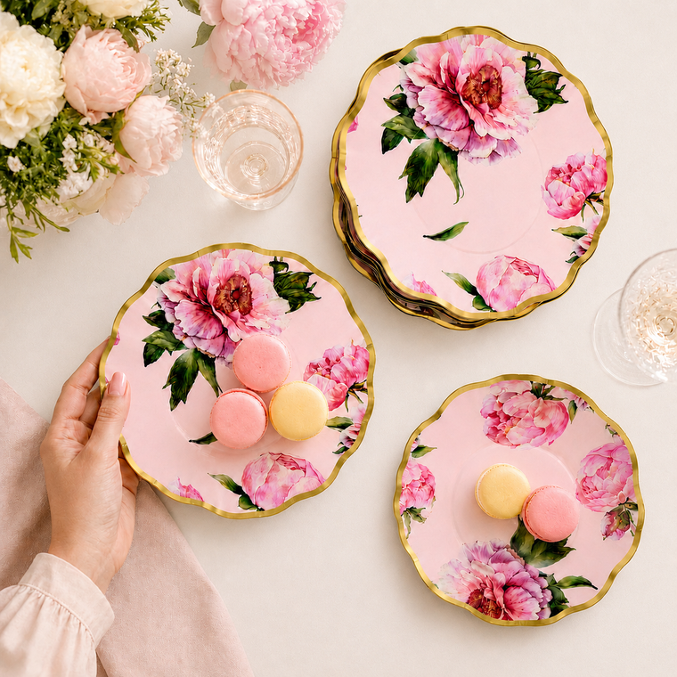 Parttyhub floral garden dinner plates -10.5 inch | FG | Pack 8