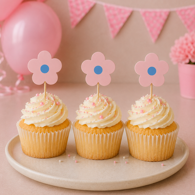 Parttyhub pastel pink cupcake topper