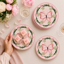 Parttyhub pink butterfly dinner plates | BFL | Pack 8