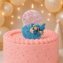 Partyhub Blue Butterflies Glitter Candles | BFL | Pack 1