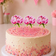 Parttyhub peony blossom cupcake topper