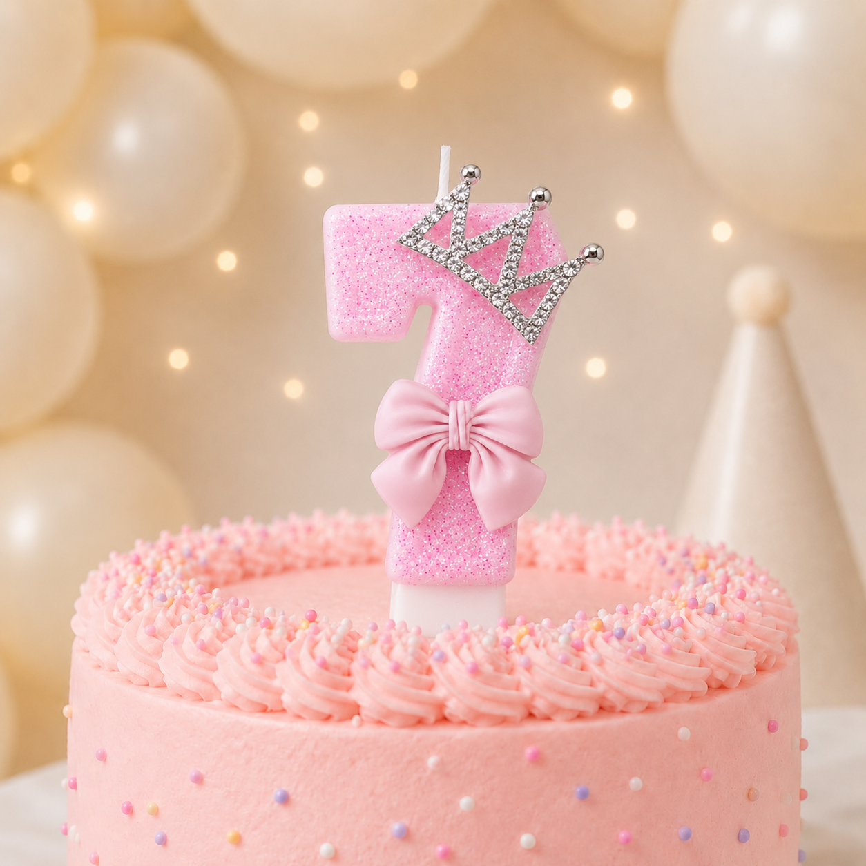 Parttyhub Pink Bow & Crown Candles | PBCR | Pack 1