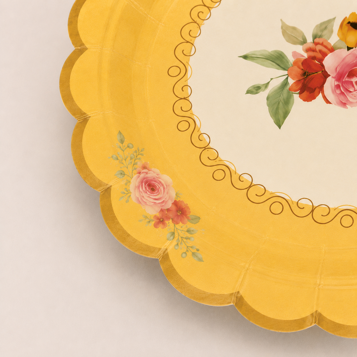 Parttyhub dots & roses pink dessert plates | DRS | Pack 8