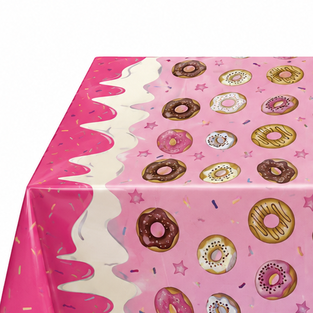 Parttyhub Donut Sprinkle Pink Party Tablecloth | KDZDN | Pack 1