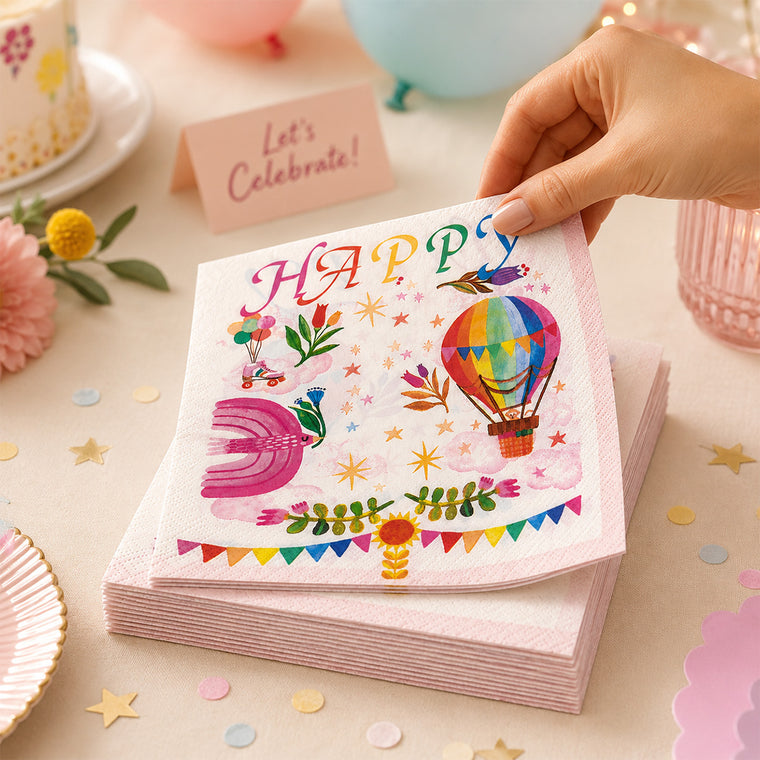 Parttyhub hot air balloon napkins | HAB | Pack 16
