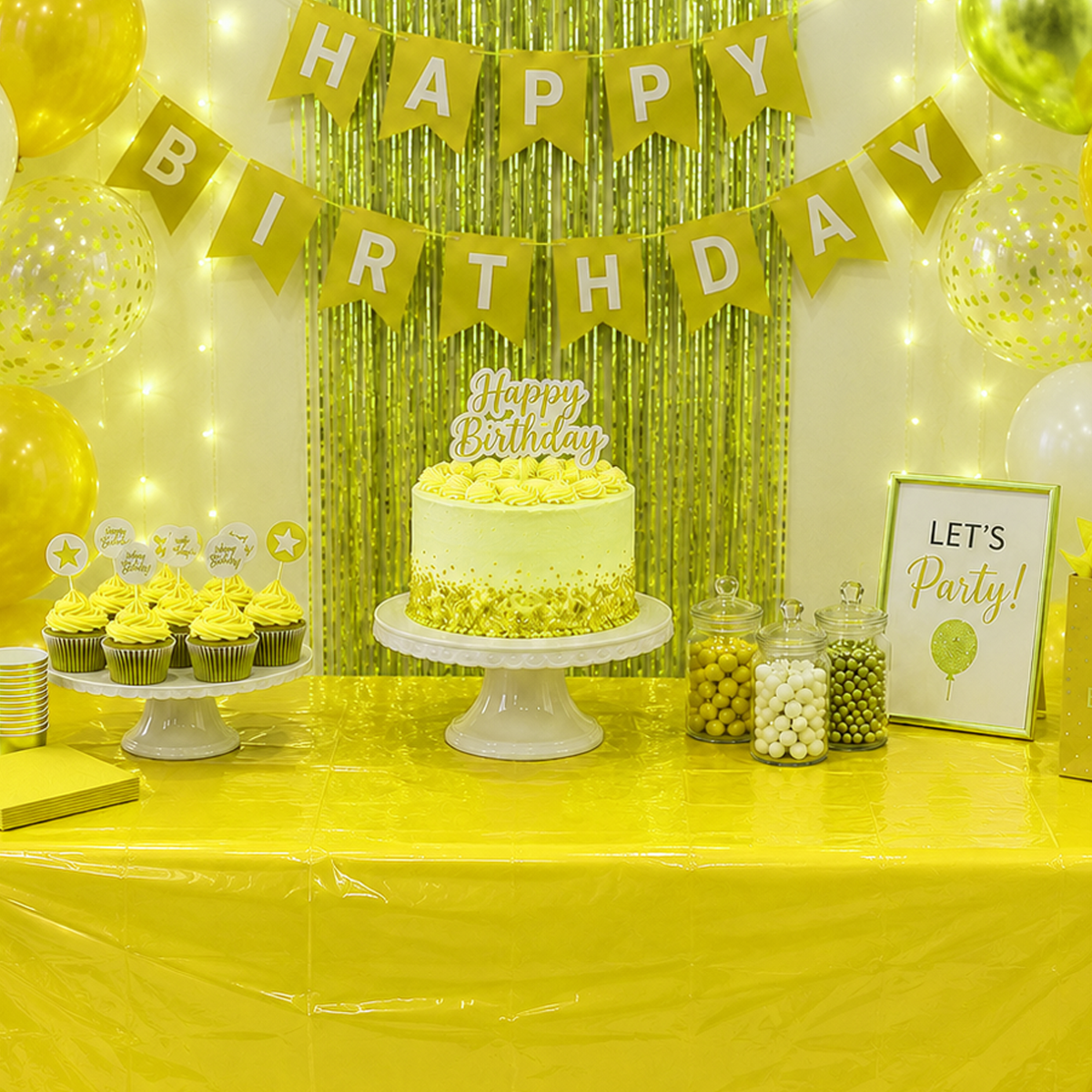 Parttyhub Chrome Yellow Solid Colour Tablecloth | PLN | Pack 1