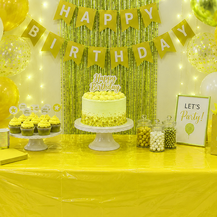 Parttyhub Chrome Yellow Solid Colour Tablecloth | PLN | Pack 1
