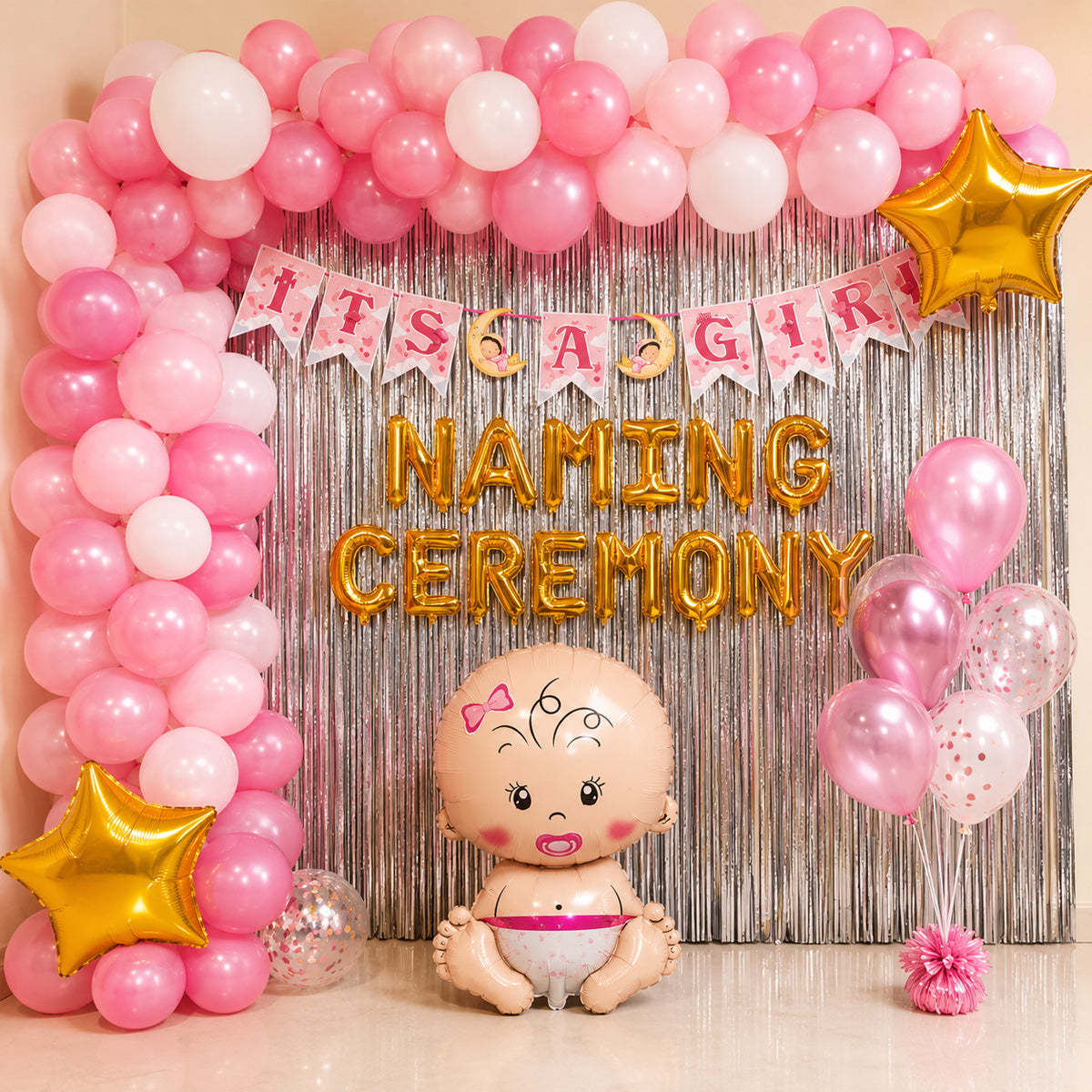 PARTTYHUB LITTLE PRINCESS NAMING CEREMONY DECOR KIT | LIT | PACK 1