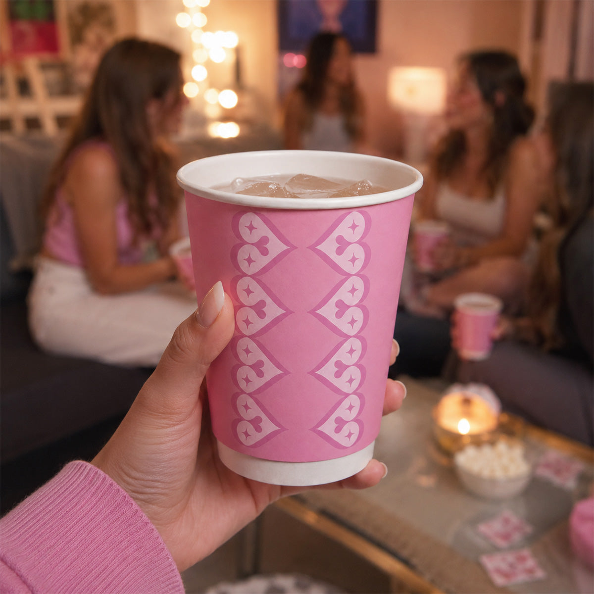 Parttyhub full of hearts: team baby pink party cups | HT | Pack 8