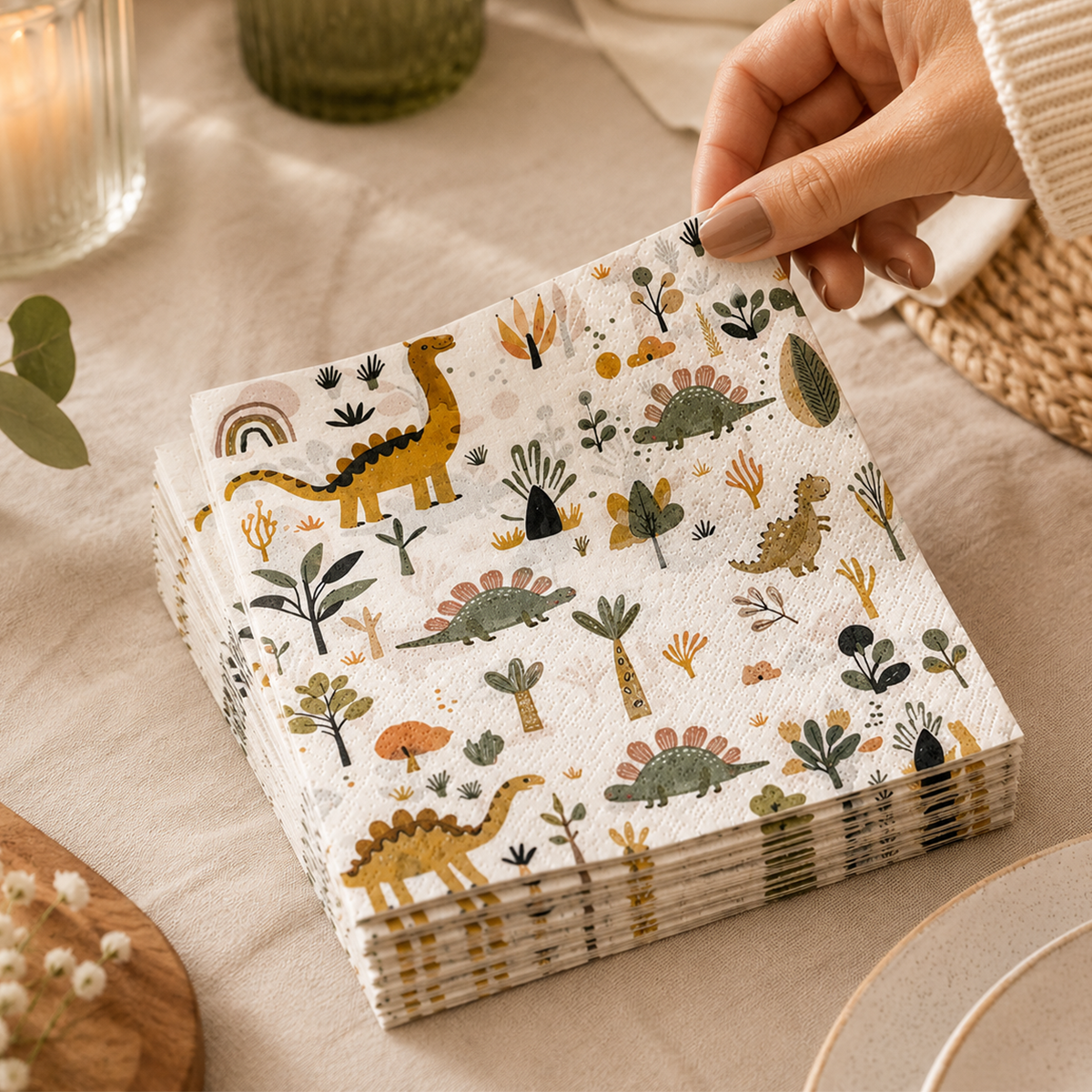 Parttyhub dinosaurs theme party napkins | DTP | Pack 16