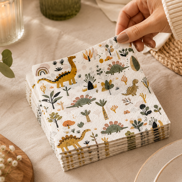 Parttyhub dinosaurs theme party napkins | DTP | Pack 16