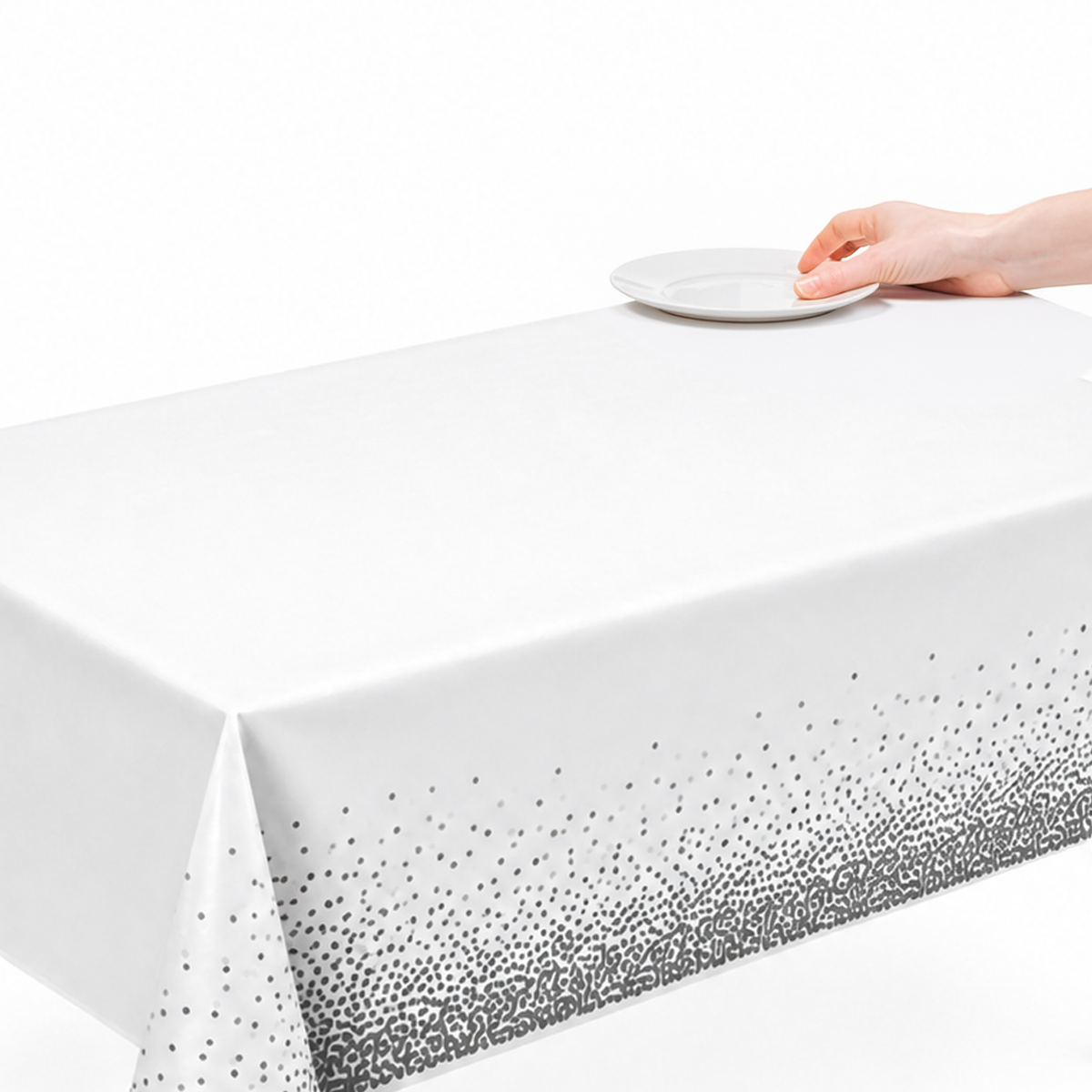 Parttyhub Silver Confetti Party Tablecloth | PLN | Pack 1