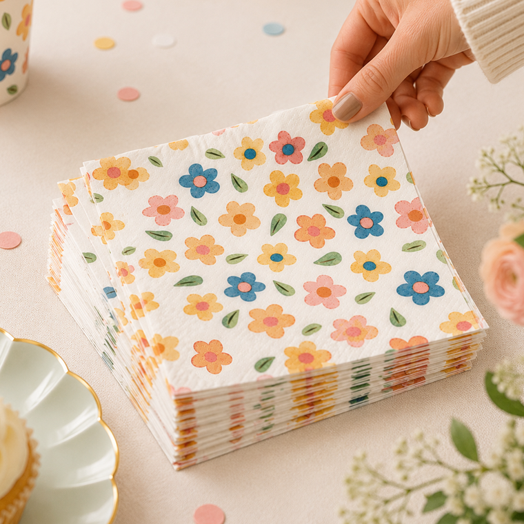 Parttyhub pastel floral napkins | PFLW | Pack 16