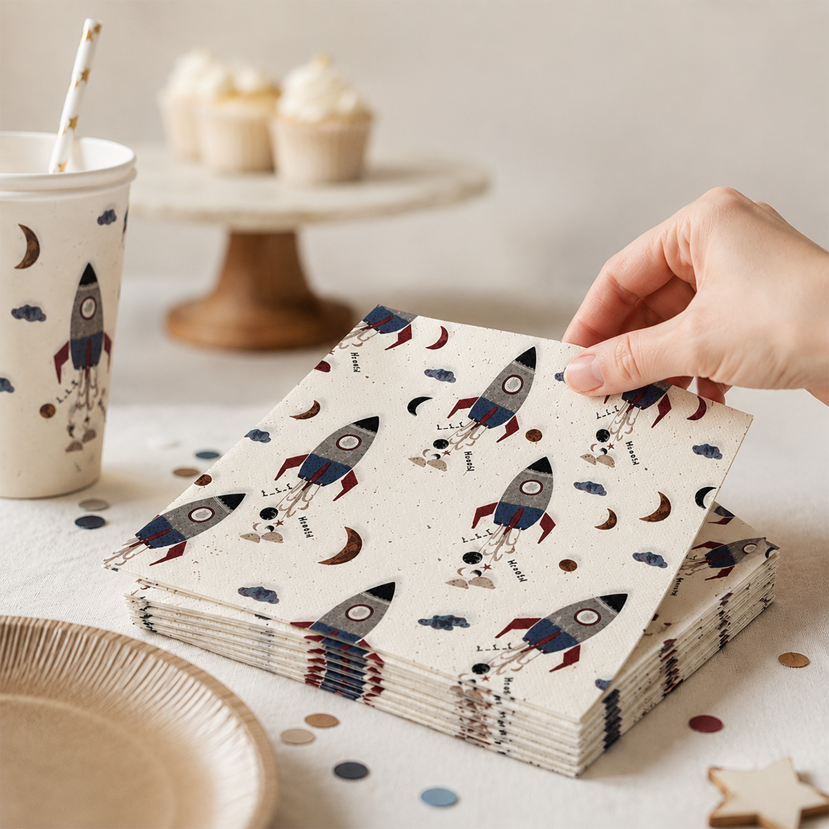 Parttyhub rocket adventure napkins | RKT | Pack 16