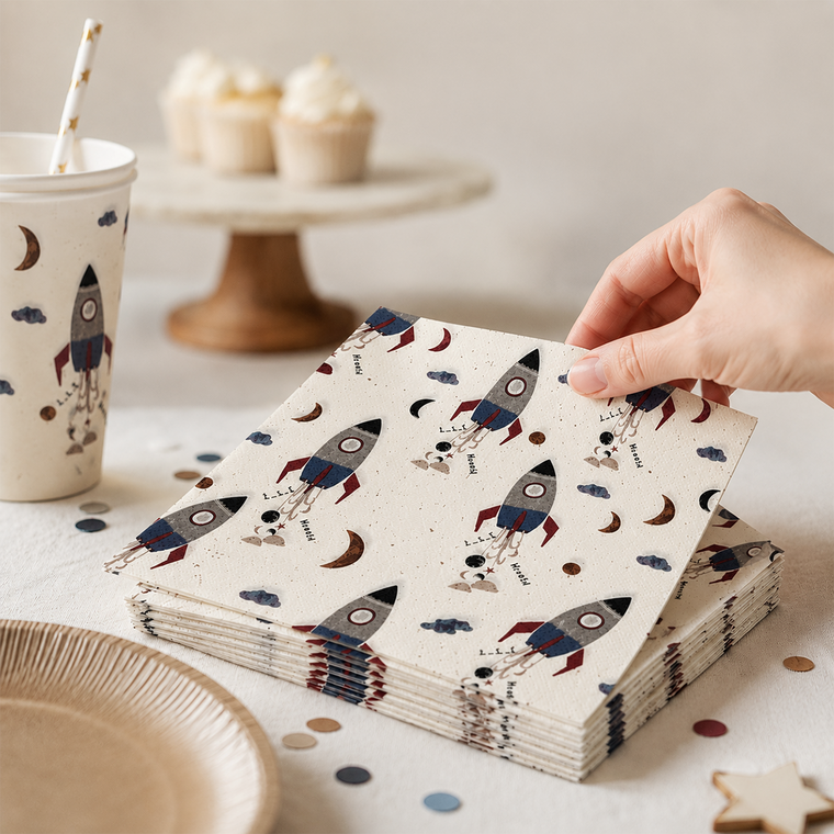 Parttyhub rocket adventure napkins | RKT | Pack 16