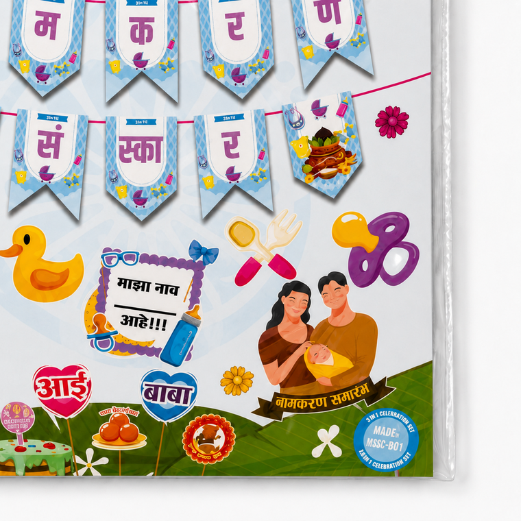 PARTTYHUB NAMAKARAN CEREMONY DECOR FOR BABY BOY | NBB | PACK 1