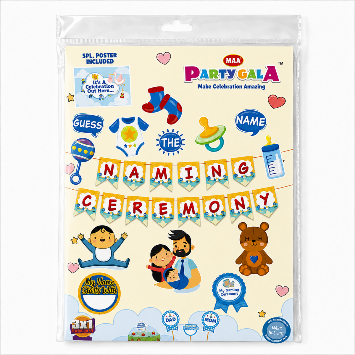 PARTTYHUB BABY BOY'S NAMING CEREMONY DECOR KIT | BBS | PACK 1