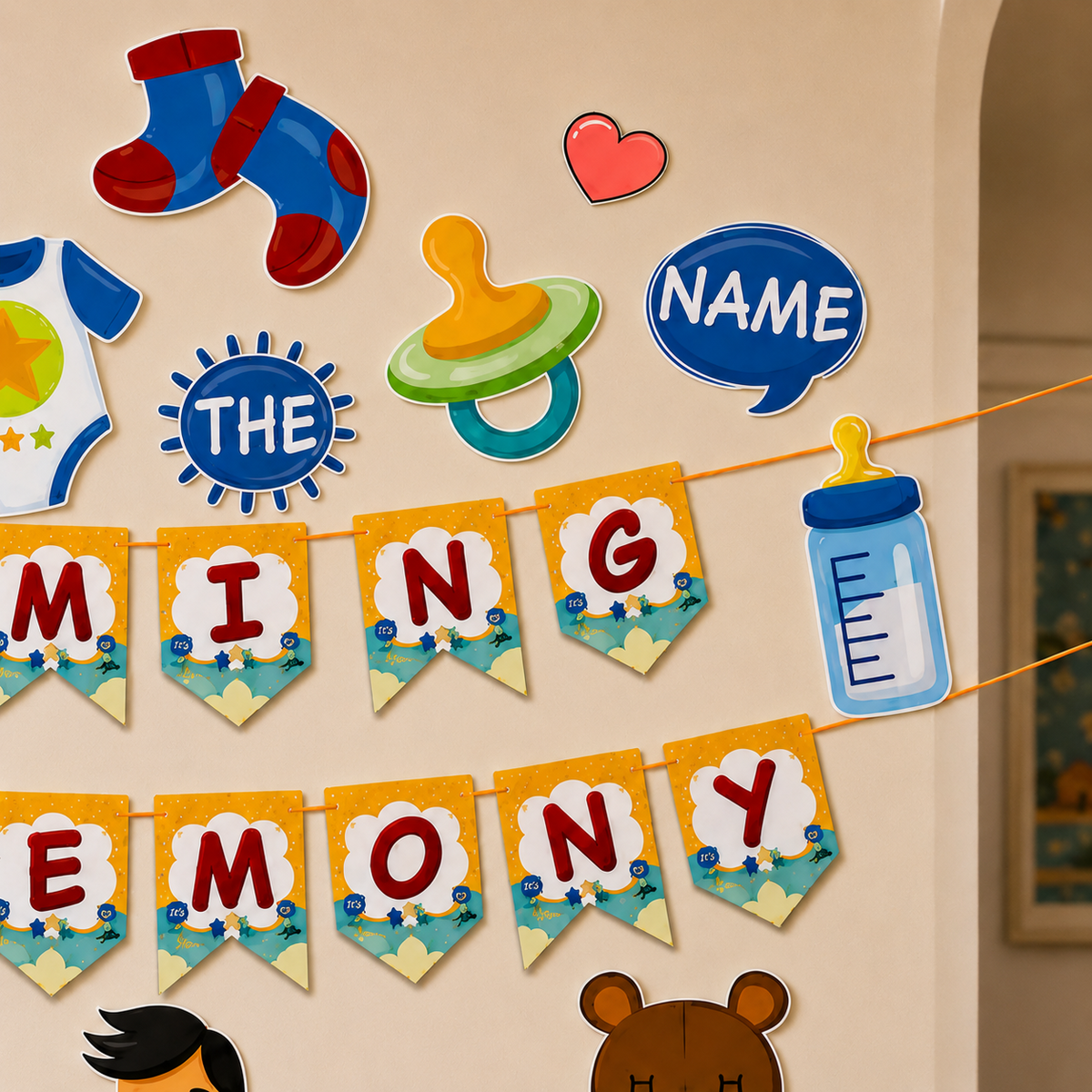 PARTTYHUB BABY BOY'S NAMING CEREMONY DECOR KIT | BBS | PACK 1