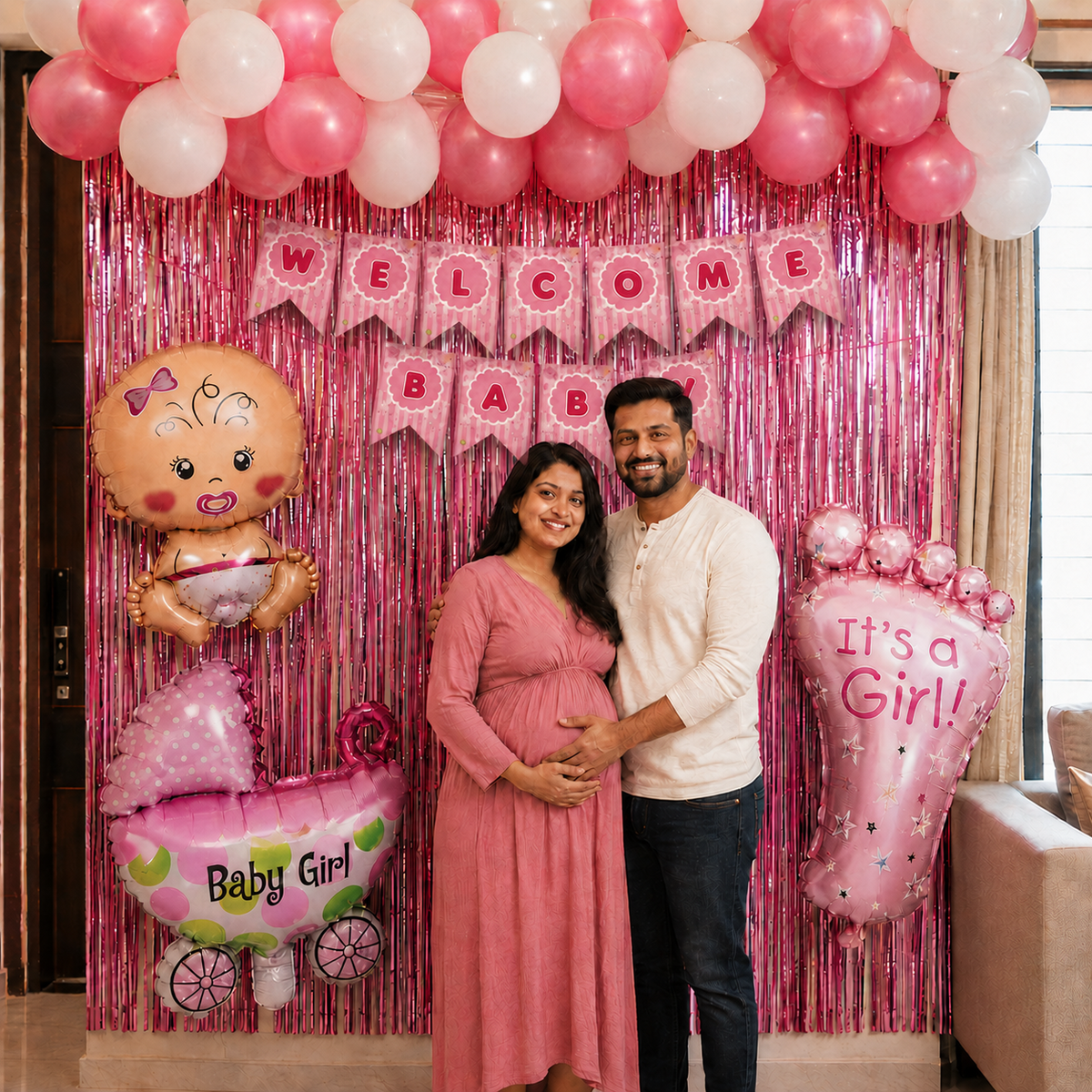 PARTTYHUB BABY WELCOMING CEREMONY CELEBRATION KIT- PINK | BWP | PACK 1